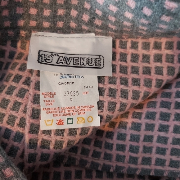 Vintage woolblend gray and pink high waisted maxi skirt Madenin Canada Size 9 - Picture 8 of 9